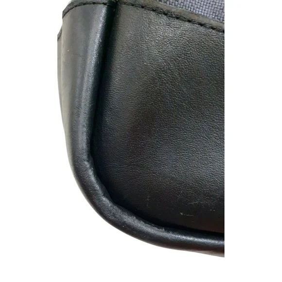 Vintage LL Bean Blue Leather Canvas Fishing Messenger Buckle Bag Leather Tag - Picture 9 of 16